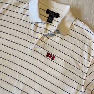 Men’s short sleeve polo black and white striped shirt USA logo